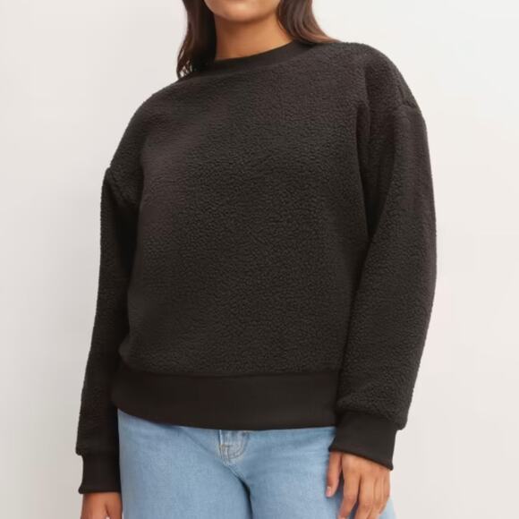 Everlane Tops - Everlane The ReNew Fleece Oversized Crewneck Pullover in Black NWT